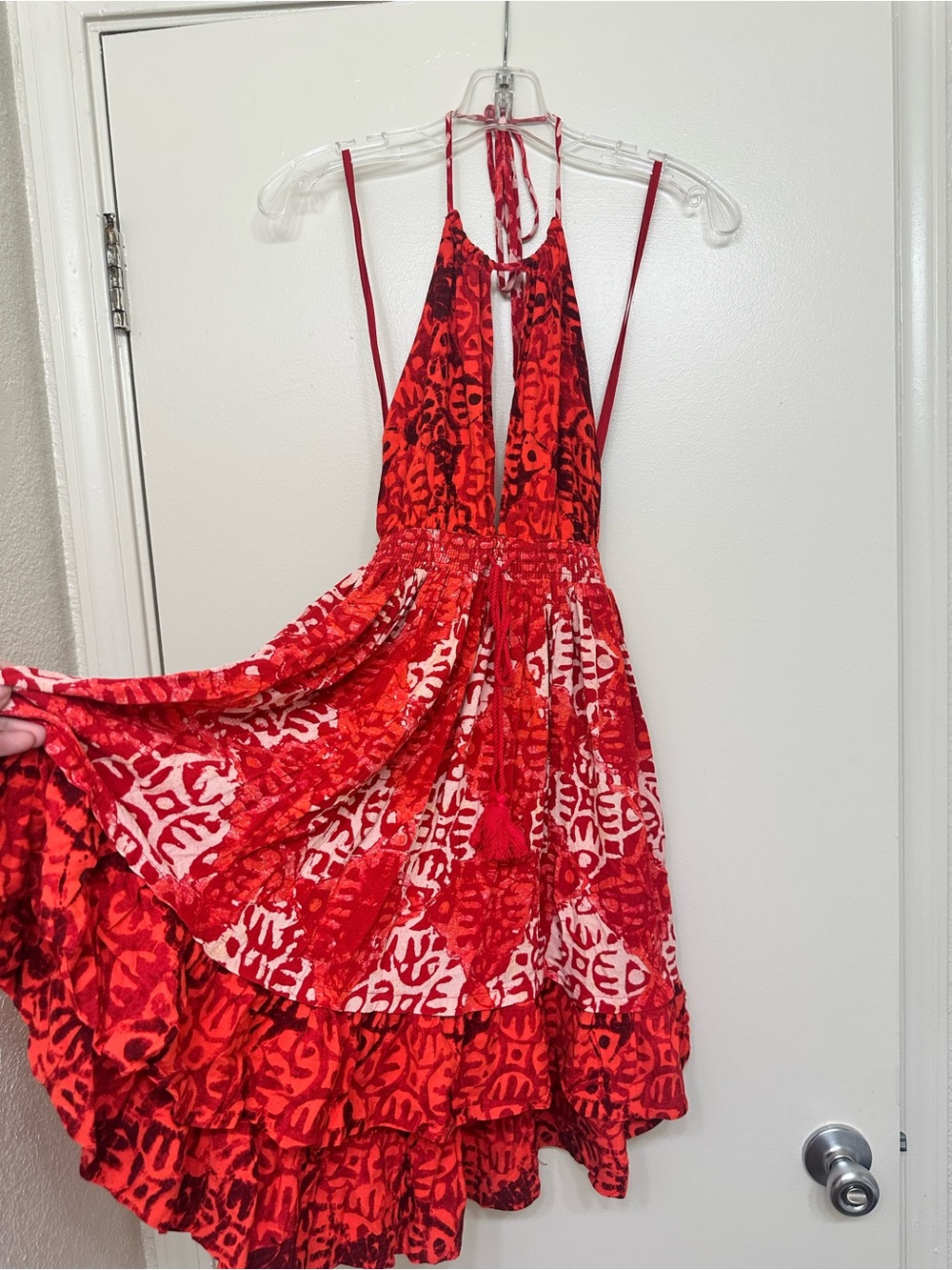 NWT FREE PEOPLE Beach Day Red Backless Dress XS - Picture 2 of 5